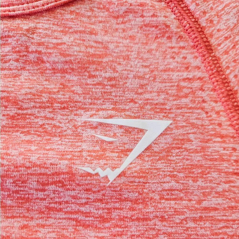 NWT Gymshark Vital Seamless Compression Long Sleeve Crop Top in Coral Marl M - Picture 9 of 13